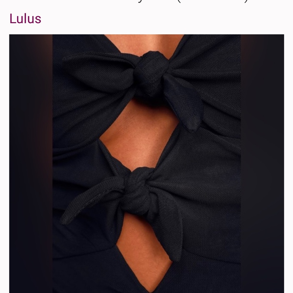 Lulu's Black Eye On Me Mesh Tie-Front Ruched Bodysuit - Picture 4 of 8